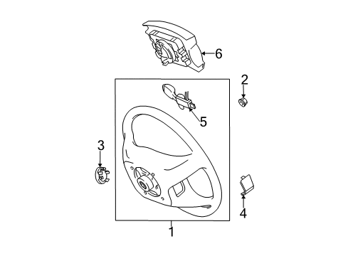 2004 Toyota Camry Steering Column, Steering Wheel & Trim Steering Wheel Diagram for 45100-06730-B0