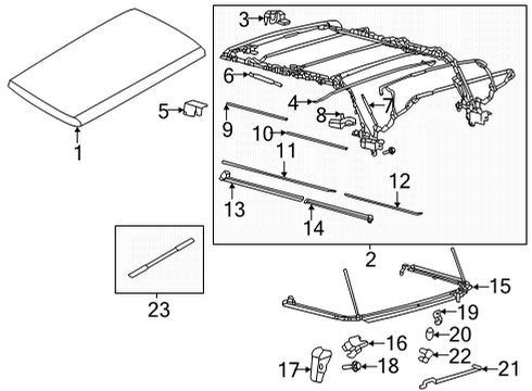 2021 Ford Bronco Removable Soft Top Pivot Retainer Diagram for -W716810-S300