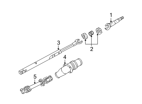 2008 Buick LaCrosse Shaft & Internal Components Steering Gear Coupling Shaft Assembly Diagram for 25829292