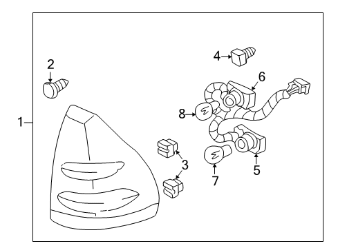 2001 Pontiac Aztek Combination Lamps Lamp Asm-Tail (L.H.) Diagram for 10325501