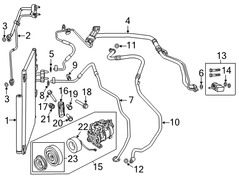 2014 Ram 1500 A/C Condenser, Compressor & Lines COMPRESOR-Air Conditioning Diagram for 68140664AE