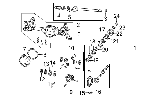 2009 Dodge Ram 3500 Front Axle & Carrier Different-Differential Diagram for 68002461AB