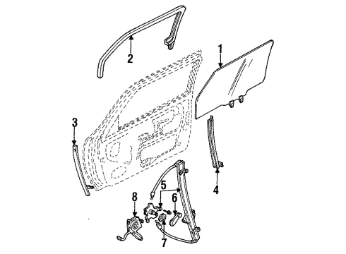 1997 Mercury Villager Front Door Lower Channel Diagram for F3XY12222A00A
