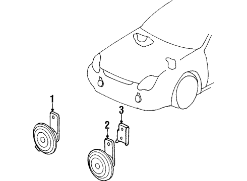 1998 Honda Prelude Horn Horn Assembly (High) Diagram for 38150-SZ3-K01