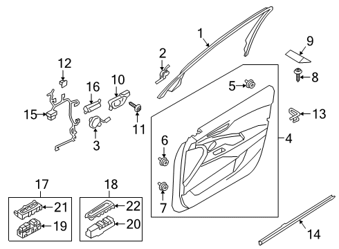 2019 Kia K900 Interior Trim - Front Door Door Inside Handle Assembly Diagram for 82610J6010SA1