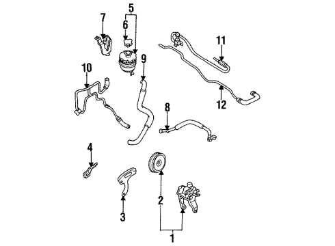 1987 Nissan Stanza Power Steering Pump & Cooler Lines Hose Assembly Pump Diagram for 49720-D4300