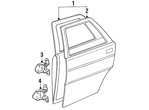 1987 Chevrolet Spectrum Rear Door MLDG Diagram for 94176679