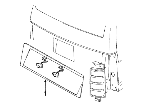 1991 Dodge Grand Caravan License Lamps Lamp-Lift Gate Handle License Diagram for 4676902