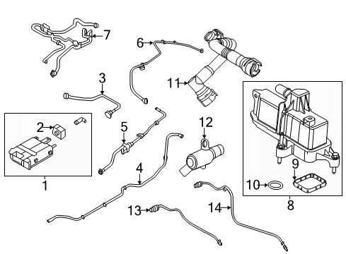 2020 Ford Escape Emission Components Tube Diagram for JX6Z-6758-B