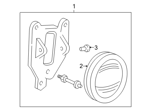 2002 Lincoln Blackwood Fog Lamps Fog Lamp Assembly Diagram for 1L7Z-15200-AD