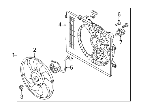 2017 Kia Cadenza Cooling System, Radiator, Water Pump, Cooling Fan Pac K Diagram for 25385F6100