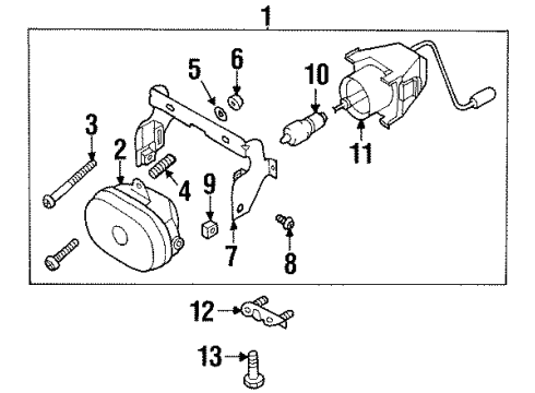 2001 Isuzu Rodeo Fog Lamps Foglight Unit, Halogen Diagram for 8-97232-495-0