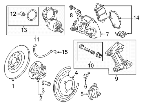 2022 Chevrolet Bolt EUV Rear Brakes Caliper Support Diagram for 13595925