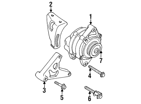 1997 Eagle Talon Alternator Bracket Diagram for 4668034