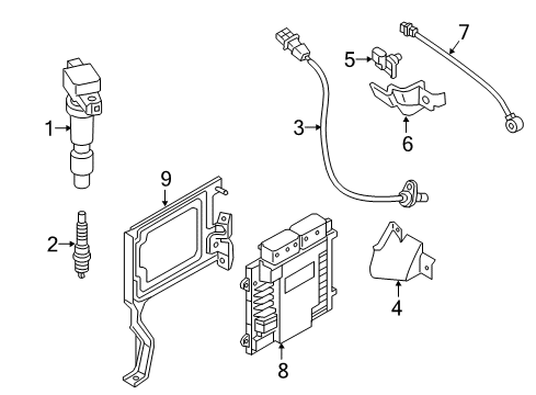 2016 Hyundai Sonata Powertrain Control Engine Control Module Unit Diagram for 39111-2GTE6
