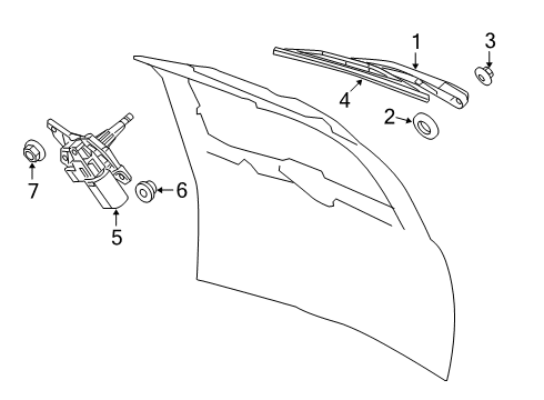 2012 Dodge Grand Caravan Wiper & Washer Components GROMMET-Rear WIPER Motor Diagram for 5020577AA