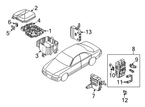 2004 Infiniti M45 Electrical Components Control Assembly Diagram for 28491-CR900