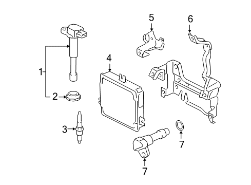 2003 Honda Civic Powertrain Control Bracket, Electronic Control Unit (B) Diagram for 37828-PMA-G00