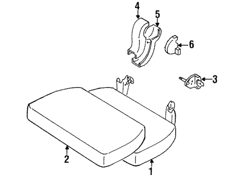 1996 Toyota T100 Rear Seat Components Pad, Rear Seat Cushion Diagram for 71503-34010