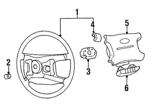 1996 Hyundai Sonata Steering Column & Wheel, Steering Gear & Linkage Steering Remote Control Switch Assembly Diagram for 96720-34010