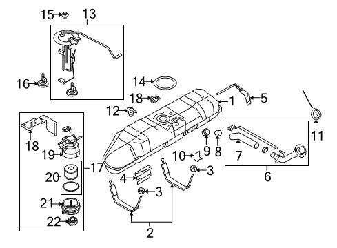 2009 Ford E-350 Super Duty Fuel System Components Filler Pipe Bracket Diagram for F2UZ-9040-A