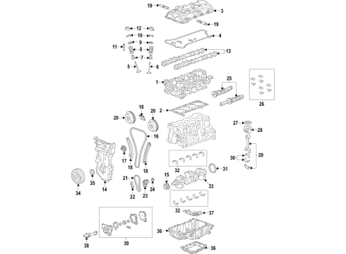 2019 Chevrolet Blazer Engine Parts, Mounts, Cylinder Head & Valves, Camshaft & Timing, Variable Valve Timing, Oil Pan, Oil Pump, Balance Shafts, Crankshaft & Bearings, Pistons, Rings & Bearings Rear Transmission Mount Diagram for 84143367