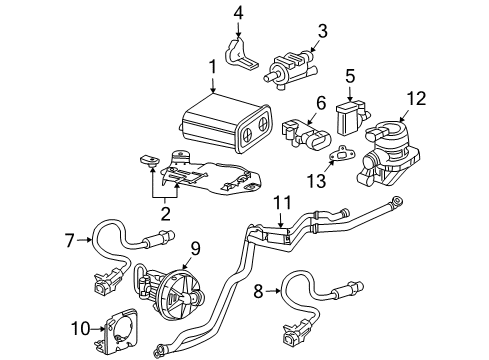 2006 Buick Rainier Emission Components Hose, Secondary Air Injection Pump Diagram for 10373307