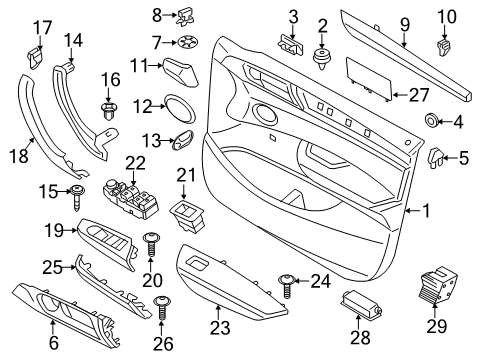 2017 BMW X4 Front Door Armrest, Left Diagram for 51417361395