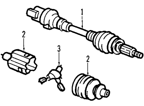 2001 Pontiac Montana Front Axle Shafts & Joints, Drive Axles Joint Kit, Front Wheel Drive Shaft C/V Diagram for 26044410