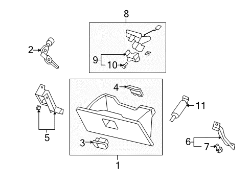2007 Honda CR-V Glove Box Box Assembly, Glove (Atlas Gray) Diagram for 77500-SWA-A03ZA