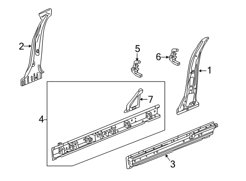 2019 Buick LaCrosse Center Pillar & Rocker Rocker Reinforcement Baffle Diagram for 90925285
