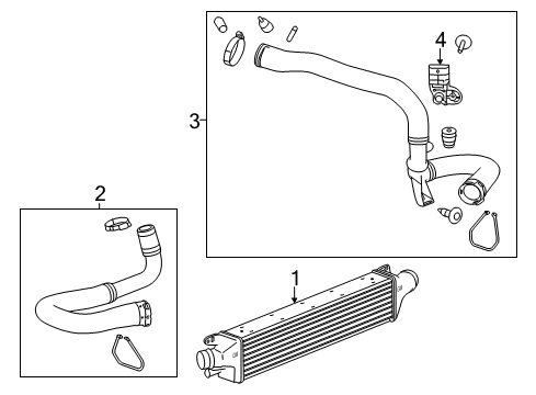 2012 Chevrolet Sonic Intercooler Charging Air Cooler Inlet Duct Assembly Diagram for 96874706