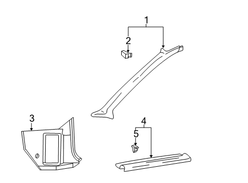 2001 Hyundai Accent Interior Trim - Pillars, Rocker & Floor Trim Assembly-Front Pillar LH Diagram for 85810-25450-LT