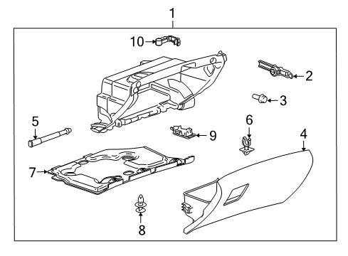 2012 Buick Regal Glove Box Lamp, Instrument Panel Compartment Diagram for 90306633