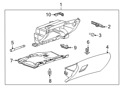 2016 Buick Regal Glove Box Damper Diagram for 13351285