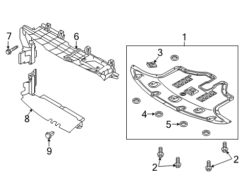 2016 Kia Sorento Splash Shields Guard-Air Diagram for 29135C6000