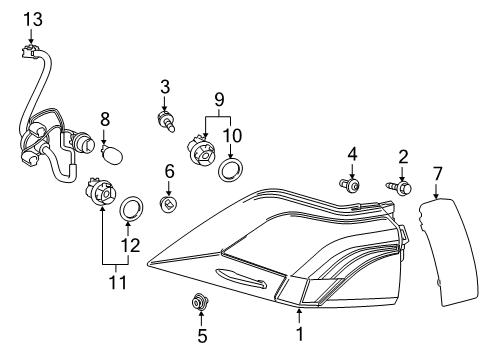 2020 Toyota RAV4 Bulbs Led Unit Seal Diagram for 81538-42200