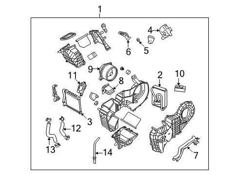 2007 Hyundai Veracruz Air Conditioner Motor & Wheel Assembly Diagram for 97945-3J000