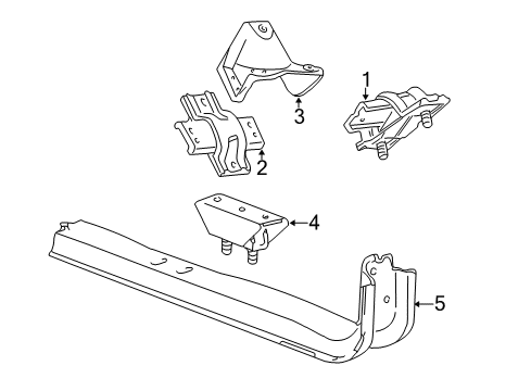 2003 Ford F-350 Super Duty Engine & Trans Mounting Transmission Crossmember Diagram for F81Z-6A023-BA