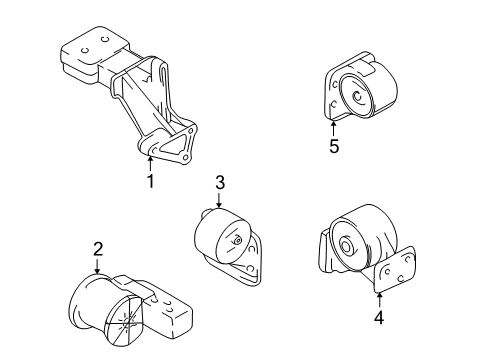 2001 Hyundai Accent Engine & Trans Mounting Engine Mounting Bracket Assembly Diagram for 21810-25020