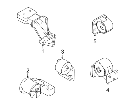 2001 Hyundai Accent Engine & Trans Mounting Bracket Assembly-Roll Stopper, Rear Diagram for 21930-25010