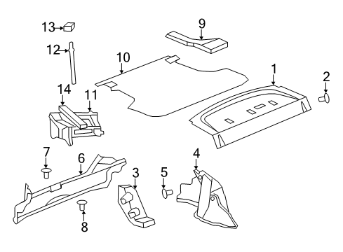 2010 Chrysler Sebring Interior Trim - Rear Body Carpet-DECKLID Diagram for 1TS57VXLAD