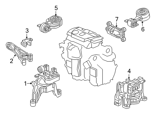 2019 Acura RDX Engine & Trans Mounting Stpr, Side Engine Mounting Diagram for 50823-TJB-A04