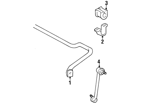 1994 Toyota Previa Stabilizer Bar & Components - Front Stabilizer Link Clamp Diagram for 48824-28090