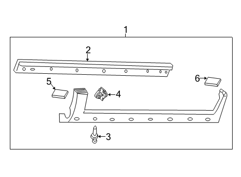 2001 Buick Regal Exterior Trim - Pillars, Rocker & Floor Rocker Molding Clip Diagram for 10287547