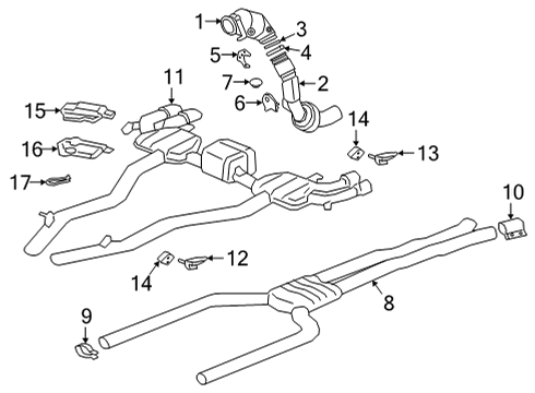 2021 BMW M8 Gran Coupe Exhaust Components FRONT MUFFLER Diagram for 18308097588