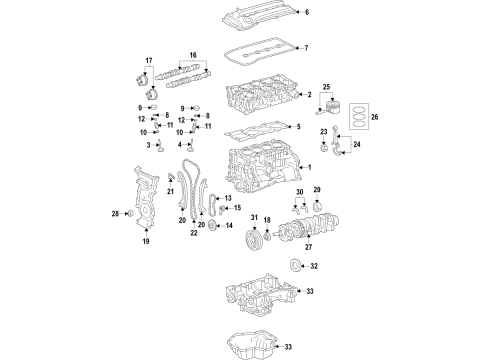 2021 Nissan Sentra Engine Parts, Mounts, Cylinder Head & Valves, Camshaft & Timing, Variable Valve Timing, Oil Pan, Oil Pump, Adapter Housing, Balance Shafts, Crankshaft & Bearings, Pistons, Rings & Bearings Cover Assembly-Front, Timing Chain Diagram for 13500-6LB0A