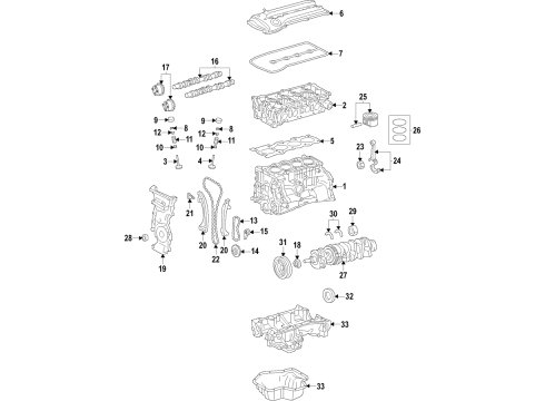 2021 Nissan Sentra Engine Parts, Mounts, Cylinder Head & Valves, Camshaft & Timing, Variable Valve Timing, Oil Pan, Oil Pump, Adapter Housing, Balance Shafts, Crankshaft & Bearings, Pistons, Rings & Bearings GSKT-CYL Head Diagram for 11044-5TA0A