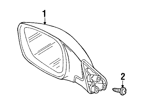 2001 Jeep Cherokee Outside Mirrors Driver Side Mirror Outside Rear View Diagram for 55154949AC