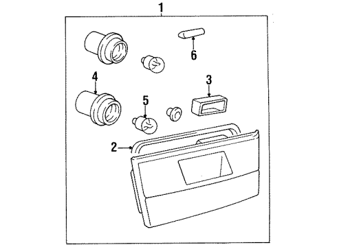 1991 BMW 525i Tail Lamps Luggage Compartment Light/Trunk Lid Diagram for 63311389613